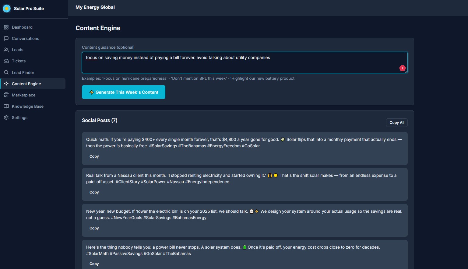Content Engine screenshot