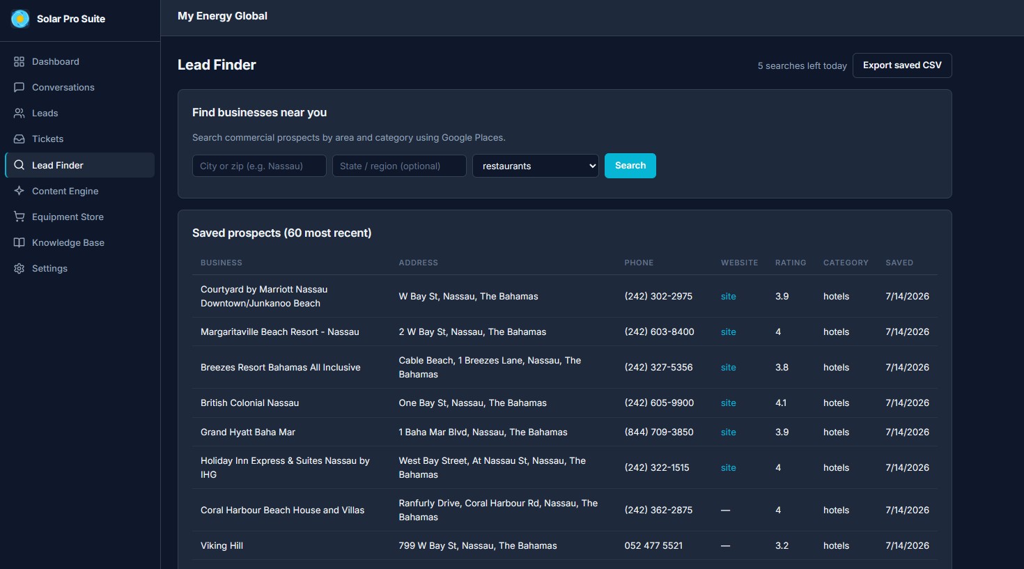 Lead Finder screenshot